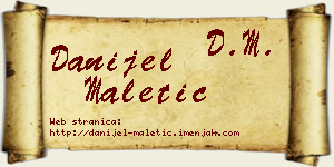 Danijel Maletić vizit kartica